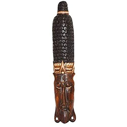Grand Masque en Bois Ethnique Bouddha - H.100 cm env.- Fabrication Artisanale - Décoration Murale Exotique - Sculpture de Bali - Statue sculptée à la main - Tête de boudha à suspendre au mur