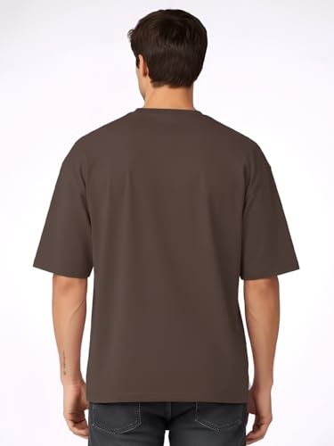 Image of CHKOKKO Oversized Tshirt for man Solid Classic Round Neck Loose Fit Half Sleeve Soft and Comfortable Casual Stylish wear for Summer