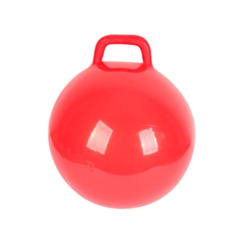 Kisangel Inflatable Bounce Jumping Ball Toy for Boys and Girls Red PVC Ball Handle Boys and Girls Sports Toys Age 3