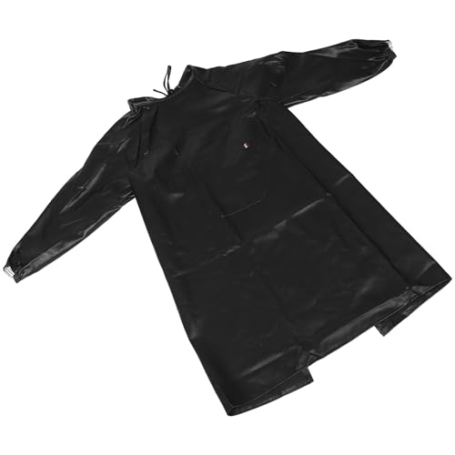 Tablier imperméable noir à manches longues de qualité supérieure en cuir synthétique épais