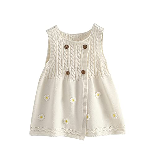Mud Kingdom Little Girl Jumper Dress Sweater with Daisy Flowers