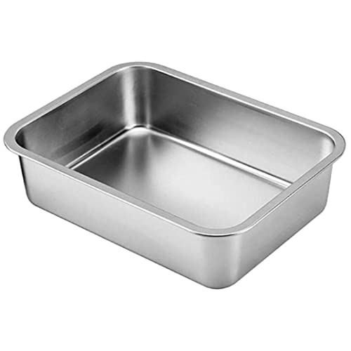 Stainless Steel Litter Box For Cat And Rabbit Odor Control Non Stick Smooth Surface Easy To Clean Never Bend Rust Proof Stainless Steel Litter Box Extra Large For Cats