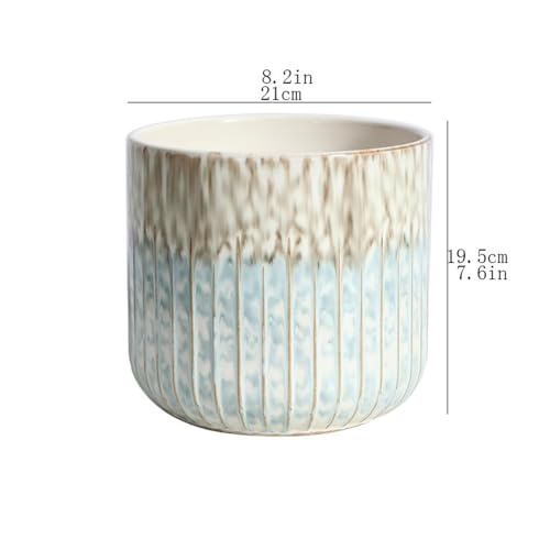 Pot de fleurs céramique avec trous de drainage pour pots de plantes 8.2"