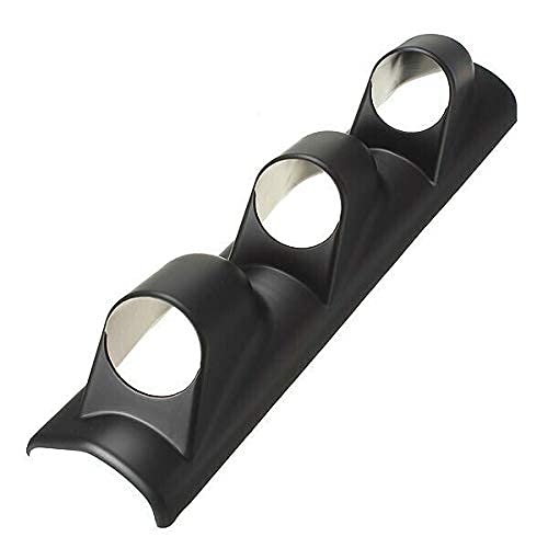 52mm Triple Gauge Pod Holder – A-Pillar Mount, Bendable ABS Plastic, Black, Universal Fit