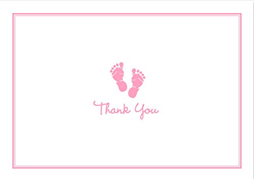 Baby Steps Thank You Notes - Pink (Stationery, Note Cards, Boxed Cards)