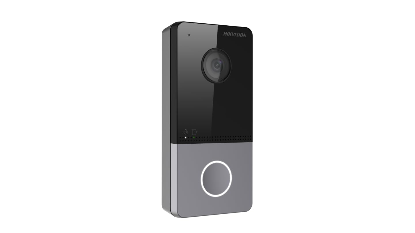 HIKVISION Stazione Esterna del Videocitofono IP Hikvision Campanello Wireless Videocamera Sorveglianza Esterno Funzionamento Autonomo o con Monitor Visione Notturna