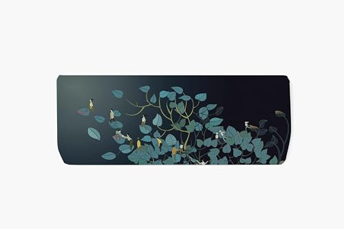 Image of Polyester Printed Air Conditioning Dust Cover Folding Designer Ac Cover For Indoor Split Ac 1.5 Ton (97X 31X 21 Cm ) (Green Pan)