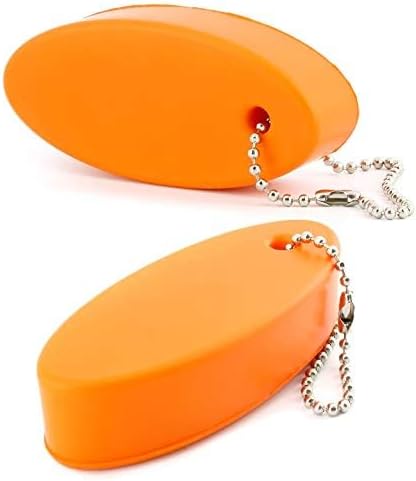 Cornucopia Orange Foam Floating Key Chain Key Floats (2 pack); Great Keychain for Boating,Fishing, Sailing and Outdoor Sports