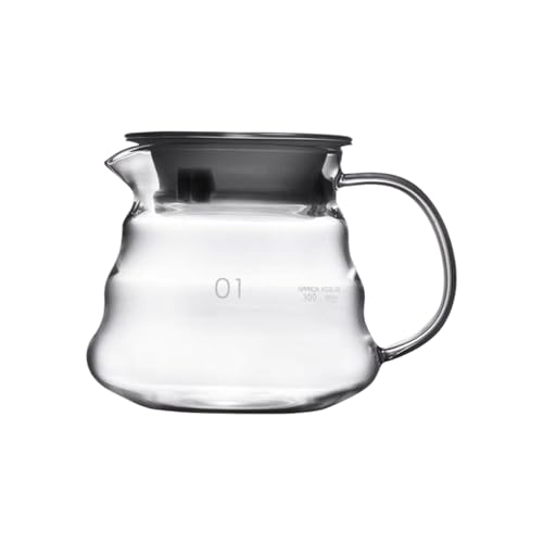 Zambuph Cafetera de vidrio para verter sobre la cafetera Flujos suaves La apariencia de tapa a prueba polvo es única y hermosa. Cafeteras, 450ml, Banda portada
