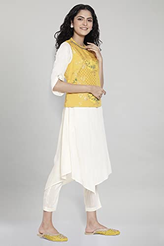 Ensemble ethnique imprimé en viscose mélangée fluide et légère couleur beige