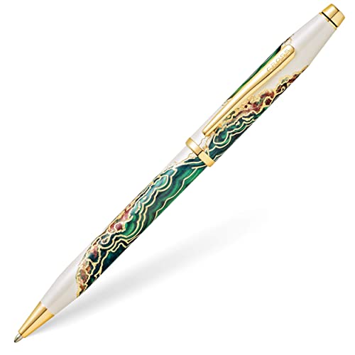 Cross Wanderlust Borneo Stylo à bille avec attributions Plaqué Or 23 carats Coffret cadeau Premium Stylo à bille rechargeable Taille moyenne