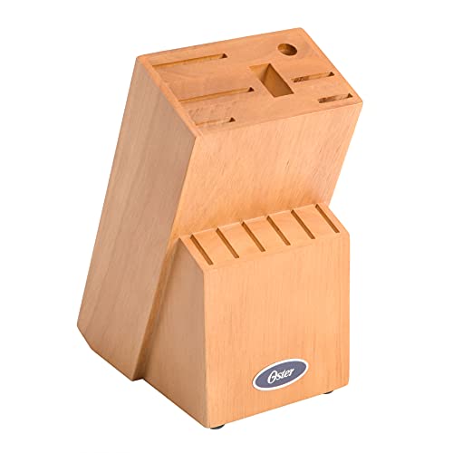 Oster Evansville 14 Piece Stainless Steel Cutlery Block Set, Red Handles #TOP5