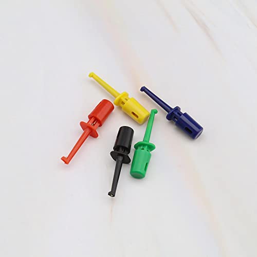 Image of 40PCS Multimeter Electrical Testing Single Hook Clip Grabber Test Probe Cable Clip Kit 5 Colours Electrical Tools for Multimeter Wire Lead