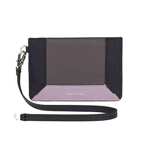 [ポールスミス] コントラストカラーブロック パスケース ストラップ付 定期入れ カードケース レディース 純正化粧箱 ショップバッグ付き 883733 BPW270 (グレー)