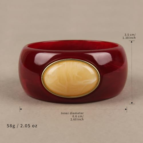 Bjesinmo Chunky Acrylic Bangle Bracelet for Women Red Cuff Bangle Bracelets by Bjesinmo - Used condition - Image 5