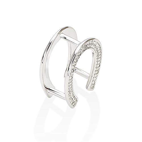 Yybonnie Women's Crystal Oval Horseshoe Scarf Buckle Smooth Metal Scarf Ring Scarves Wrap Shawl Holder Gold Scarf Clips (Silver) #TOP2