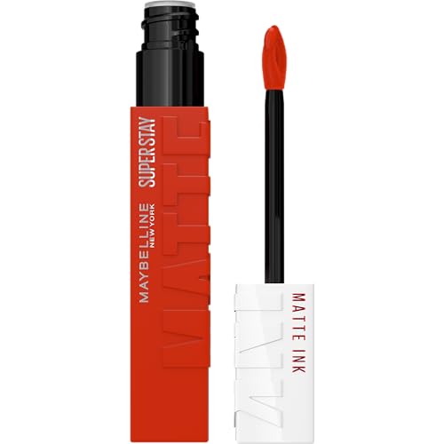 Image of Maybelline Super Stay Matte Ink Liquid Lipstick Makeup, Long Lasting High Impact Color, Up to 16H Wear, Innovator, Cardinal Red, 1 Count, Packaging May Vary