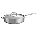 Tramontina 80116/018DS Gourmet Stainless Steel Induction-Ready Tri-Ply Clad Covered Deep Saute Pan, 5-Quart, NSF-Certified, Made in Brazil