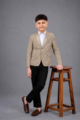 Image of SaintX Boys Premium Tuxedo Blazer (1 to 14 Years) | Prince Charming Formal Wear Collection for Kids & Boys | Fully Lined | Shawl Collar | Slim Fit | Royale Luxury Wear