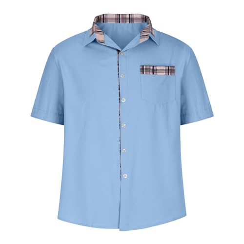 Camisas casuais masculinas clássicas de botão básico manga curta camiseta cor sólida camisetas de go