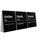 Motivational Wall Decor, Smile Action Persist Canvas Wall Art Set, Motivational Canvas Posters Ha...