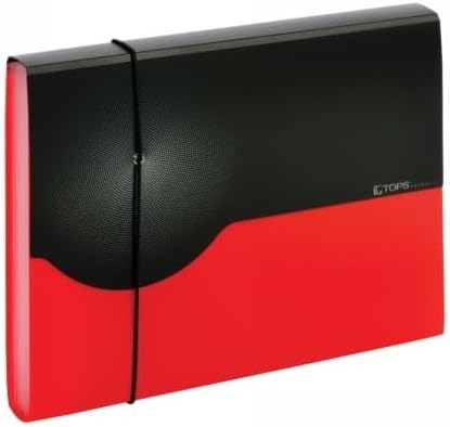 Globe-Weis 67440RED 7 Pocket Poly File Letter Size Semi Circles Red Pack of 4