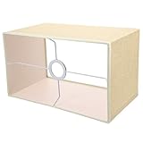 OSALADI Simple Cloth Lampshade, E27 Modern Light Cover, Rectangular Linen Fabric Table Lamp Shade, H