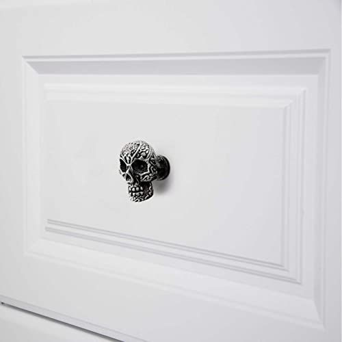 WEKBOSS Cabinet Knobs Antique Silver Skull Kitchen Drawer Pull Cupboard Door Handle(38mm) - Image 4