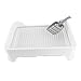 Asixxsix Dog Potty Tray with Removable Grate for Small Dogs, Pee Pad Holder with Anti Slip Mat and Shovel, 51 X 36 Cm (White)