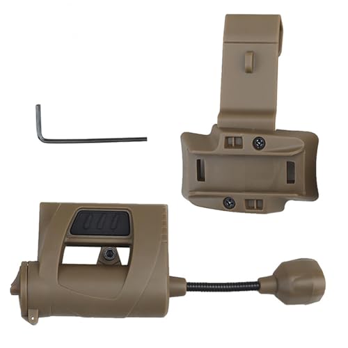 3 in 1 Tactical Helmet Signal Lamp LED Helmet Survive Light Water Resistant for Outdoor Sports Hunting Fishing(Brown)