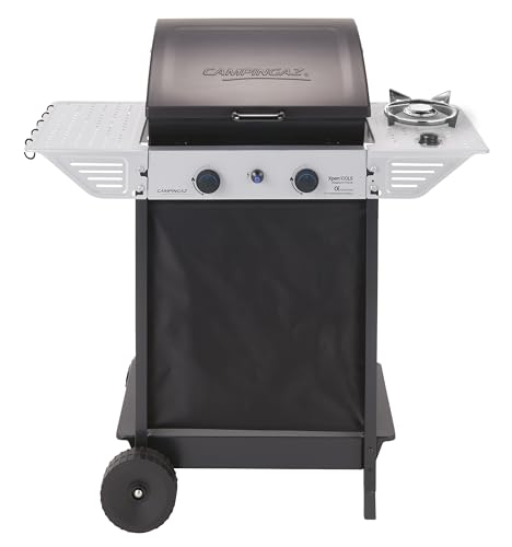 Miniatura 2 de Campingaz Xpert 100 L Barbacoa Gas, Parrilla Gas Con Dos Quemadores Compactos, 7.1 Kw De Potencia, Parrilla De Rejilla, 2 Mesitas Auxiliares Y Carro En Acero