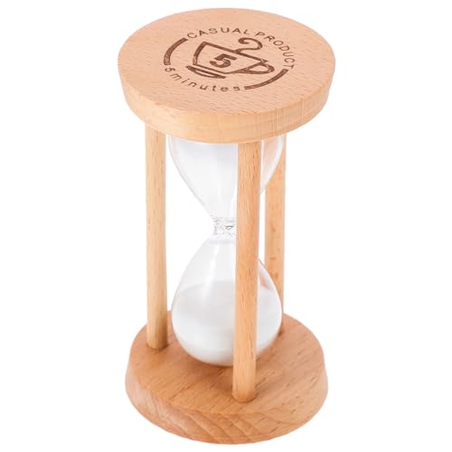 Zerodeko Sablier en Bois, minuteur de 5 Minutes, Horloge à Sable décorative pour la Cuisine, Le Bureau, la décoration intérieure, Couleur Assortie, 9,3 x 5 cm