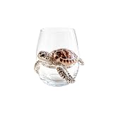 Artisanal Blue Ringed Octopus Glassware 3D Stemless Glasses (Sea turtle)