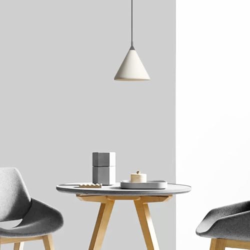 Lampe pendante Triangle en grès blanc E27 pour décoration de chevet - 7