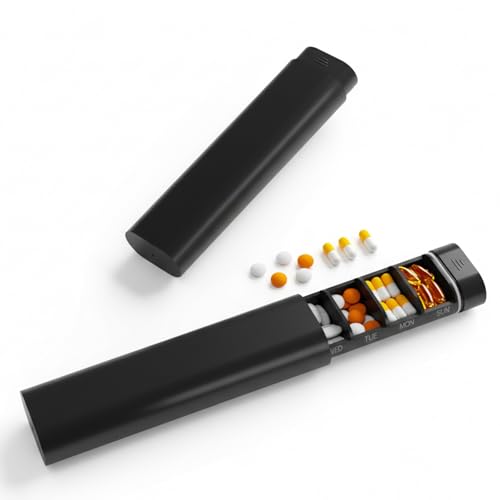 argtnayk 1pc Pilulier Semainier,Pilulier 7 Jours Et Pilulier Semainier Matin Et Soir,Boite Medicaments Rangement Anti-Humidité,Grande Capacité,Organisateur...