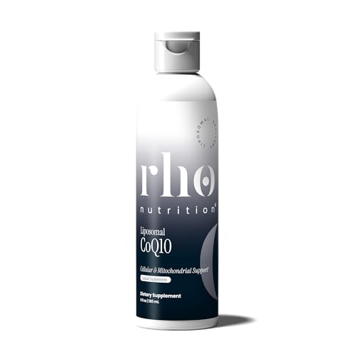 Rho Nutrition Liposomal CoQ10 High-Absorption Liquid Coenzyme Q10 for Heart Health Cellular Energy & Antioxidant Support Supports Healthy Aging Vegan Sugar-Free Non-GMO 6 fl oz 30 Servings