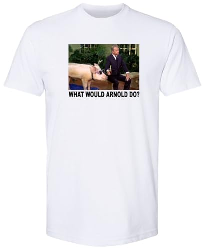 T-shirt Arnold Ziffel de la série rétro Green Acres en coton blanc pour homme et femme