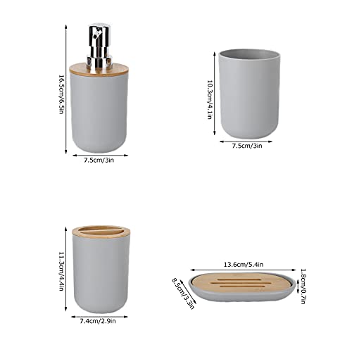 Set of 4 Complete Bathroom Accessories, Bathroom Set including Toothbrush Holder, Soap Dish, Lotion Dispenser and Cup - Image 4