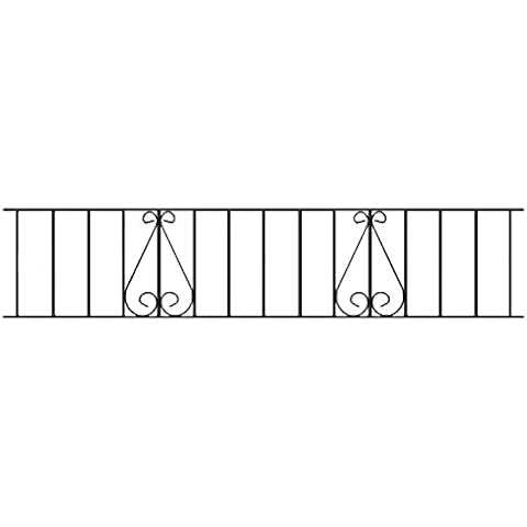 Classic Scroll Railing Panel 1830mm GAP x 355mm High galvanised wrought iron steel metal fence fencing CLZP06 Cover