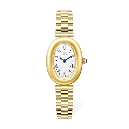 Image of Elliora Women's Luxury Gold Oval Watch | Elegant Stainless Steel Bracelet | Waterproof Fashion Business Dress Watch for Women | 32mm Dial - Gold