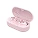 Produktbild KawKaw Bluetooth Inear Kopfhörer mit portabler Ladebox und Noise-Cancelling für Sport, Gaming, Outdoor, Motorrad & Flugzeug - Mini Wireless Headphones mit eingebautem Mikrofon (Pink)