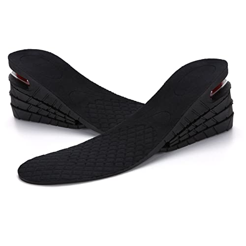 Trintion 1 Paar Erhöhung Einlegesohle Unisex PU 2-layer Einlegesohlen Höhe Einstellbare Luftpolster Pad Shock Absorbieren 4 Schicht 7.5 cm Cover