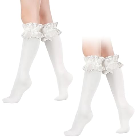UILYNIU Knee High Socks with Bows Cover