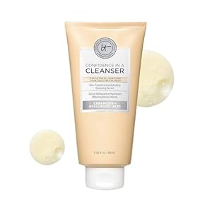 IT Cosmetics Confidence in a Cleanser – Hydrating Face Wash, Serum to Foam, Hyaluronic Acid & Ceramides, Gentle Makeup Remover, Skin Barrier Support, Non-Stripping, Sulfate-Free, For All Skin Types