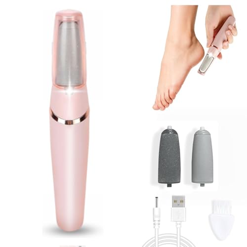 Upgraded Electric Callus Remover for Feet Rechargeable Portable Foot File with 2-Speeds & 2 Grinding Heads Waterproof Electric Pedicure Tool for Dry Dead Skin Callus Removal Foot & Hand Care