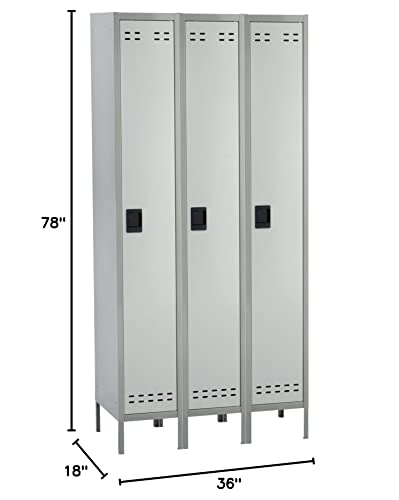 Safco Products Single Tier Locker, 3 Column, Gray #TOP1