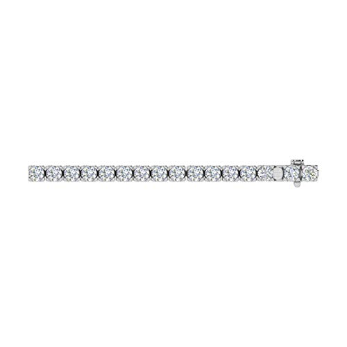 Image of 2 to 7 Carat Natural Diamond Tennis Bracelet for Women in 14K Gold (7 Inch) - IGI Certified (I1-I2 Clarity)