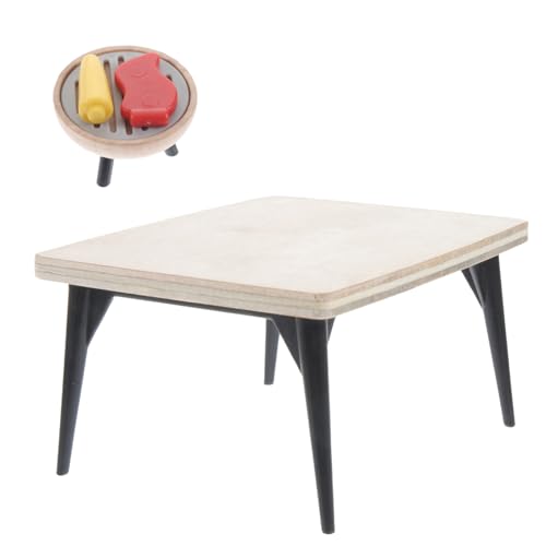 Vaguelly 1Juego Miniatura Mesa para Casa De Muñecas Decoración De Muebles Miniatura De Madera para Accesorios De Casa De Muñecas