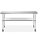 GRIDMANN NSF Stainless Steel Work & Prep Table 60 x 30 Inches with Caster Wheels and Under Shelf for Restaurant, Home, Hotel
