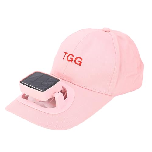 Gorra para Ventilador Solar, Aspas Suaves para Ventilador, Protección de Verano, Gorra de Béisbol con Carga USB y Ventilador Solar para Playa, Jardín, Deportes, Sombrero de (Pink)